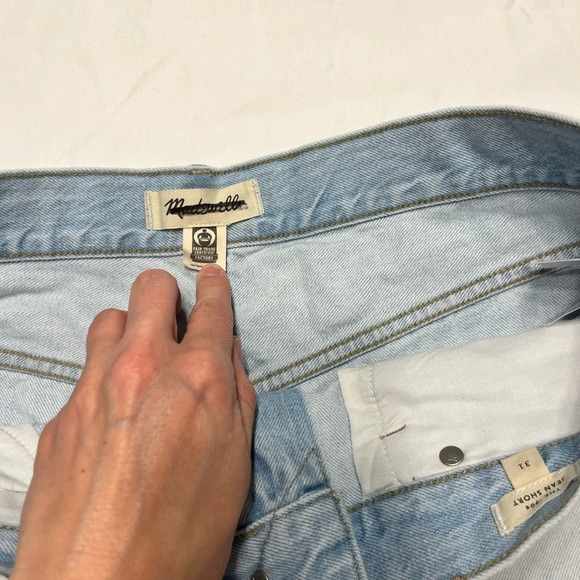 Madewell The '90s Mid-Length Jean Short in Pearlman Wash 31 new without tags - Picture 11 of 14